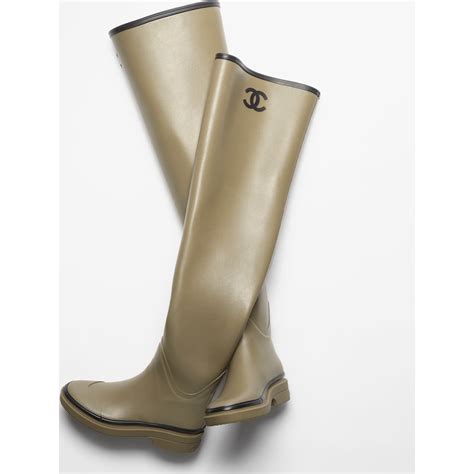 bottes chanel caoutchouc|High boots .